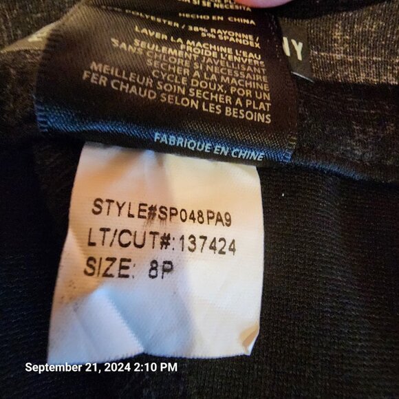 Kut From The Kloth Ellery Slim Straight Printed Pant Skinny 8 Petite Black/Grey - Picture 13 of 13